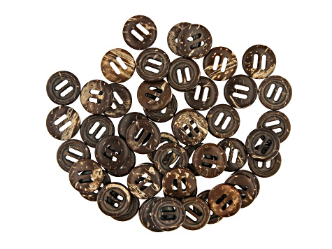 Coconut Shell Button Clasps in 4 Sizes Appx 200 Pieces Total