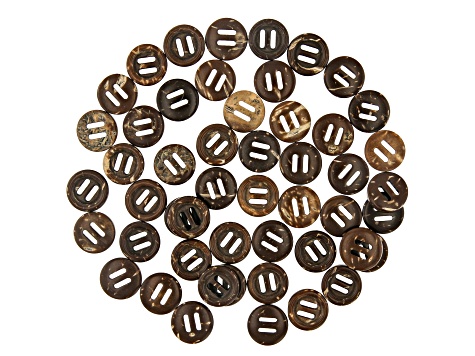 Coconut Shell Button Clasps in 4 Sizes Appx 200 Pieces Total