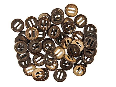 Coconut Shell Button Clasps in 4 Sizes Appx 200 Pieces Total