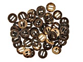 Coconut Shell Button Clasps in 4 Sizes Appx 200 Pieces Total