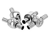Stainless Steel Push Button Bayonet Clasp Set of 4 in 4 Styles