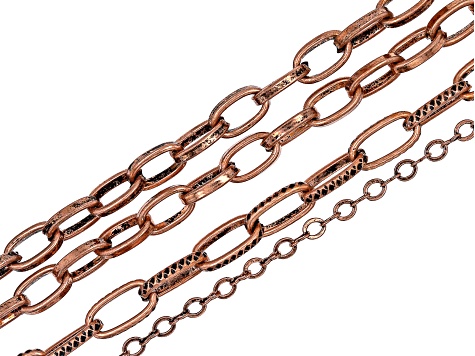 Chain Set of 13 in Assorted Styles and Tones with Lobster Style Clasp Appx 18" in length