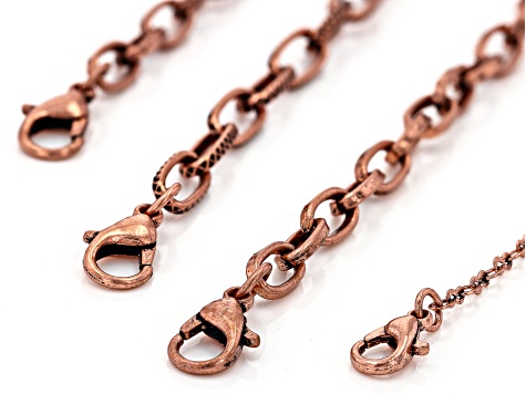 Chain Set of 13 in Assorted Styles and Tones with Lobster Style Clasp Appx 18" in length
