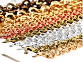 Rolo Chain Set of 15 in Assorted Styles and Tones with Lobster Style Clasp Appx 24" in length