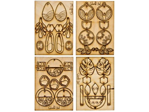 Vintaj Modern Foliage Wooden Jewelry Pop-Outs Appx 51 Pieces Total