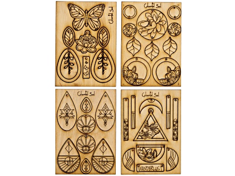 Vintaj Lily Lotus Wooden Jewelry Pop-Outs Appx 41 Pieces Total