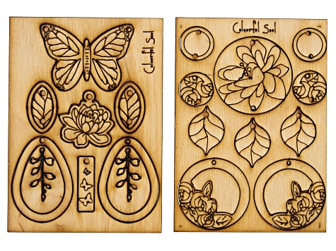 Vintaj Lily Lotus Wooden Jewelry Pop-Outs Appx 41 Pieces Total
