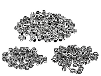 Picture of Slider Bails in 3 Designs in Antiqued Silver Tone Appx 180 Pieces Total