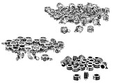 Slider Bails in 3 Designs in Antiqued Silver Tone Appx 100 Pieces Total