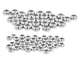 Stainless Steel Silicone Slider Bead Findings in 2 Sizes Appx 70 Pieces Total