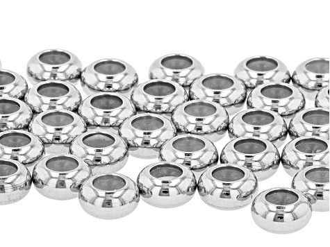 Stainless Steel Silicone Slider Bead Findings in 2 Sizes Appx 70 Pieces Total