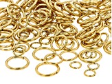 18 Karat Gold over Stainless Steel Jump Rings in 3 Sizes Appx 150 Pieces Total
