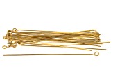 18 Karat Gold over Stainless Steel Eyepins in 2 Lengths Appx 50 Pieces