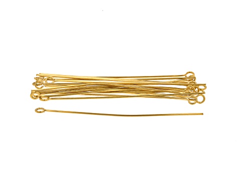 18 Karat Gold over Stainless Steel Eyepins in 2 Lengths Appx 50 Pieces