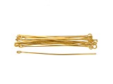 18 Karat Gold over Stainless Steel Eyepins in 2 Lengths Appx 50 Pieces