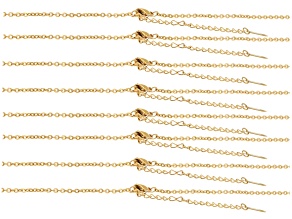 18K Gold over Stainless Steel Necklace Foundation with Extender Set of 8