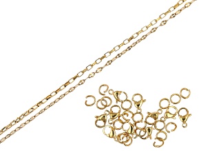 18K Gold over Stainless Steel Unfinished Chain in 2 Styles with Findings