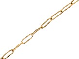 18K Gold over Stainless Steel Paperclip Link Unfinished Chain Appx 2 Meters with Findings