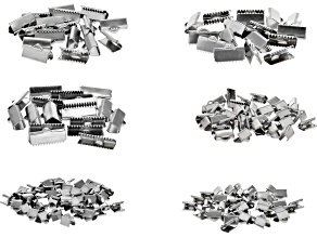 Stainless Steel Crimp Ends in 6 Sizes Appx 200 Pieces Total