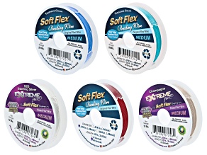 Soft Flex .019in Beading Wire Kit Includes Medium Diameter in 3 Colors and Extreme in 2 Colors