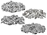 Tapered Bails Kit in 4 Styles in Antiqued Silver Tone Appx 155 Pieces Total