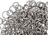 Rope Texture Round Bead Frames in 3 Sizes in Silver Tone Appx 400 Pieces
