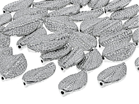 Twisted Leaf Design Tube Beads in 3 Designs in Silver Tone Appx 100 Pieces Total