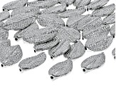 Twisted Leaf Design Tube Beads in 3 Designs in Silver Tone Appx 100 Pieces Total