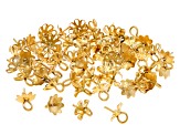 18K Gold over Stainless Steel Flower Design Cup with Peg Findings in 3 Designs Appx 60 Pieces Total