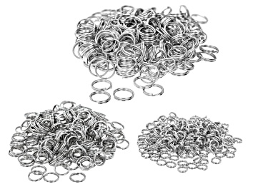 Picture of Stainless Steel Split Rings in 3 Sizes Appx 600 Pieces Total