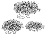 Stainless Steel Split Rings in 3 Sizes Appx 600 Pieces Total