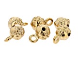 18K Gold over Stainless Steel Flower Design Bead Bail Findings Appx 18 Pieces Total