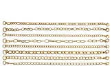 Bracelet Chain Set of 24 in Silver Tone, Gold Tone, and Rose Gold