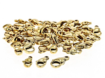 Picture of 18K Gold over Stainless Steel Lobster Style Clasps in 3 Sizes Appx 54 Pieces Total