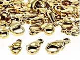 18K Gold over Stainless Steel Lobster Style Clasps in 3 Sizes Appx 54 Pieces Total