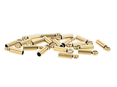 18K Gold over Stainless Steel End Caps in 2 Sizes Appx 40