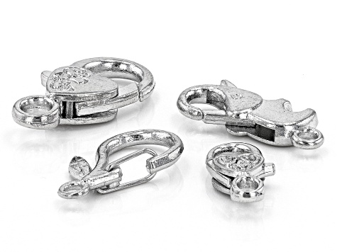 Designer Lobster Style Clasps in 4 Styles in Silver Tone Appx 40 Pieces Total
