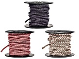 Metallic Mystic Pink, Metallic Pearl, and Metallic Berry appx 3mm Round Bolo Cord Appx 30M Total