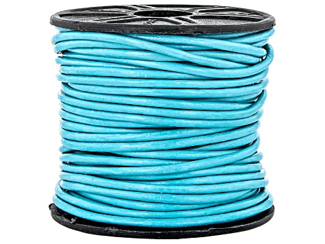 Metallic Gray Round Bolo Leather Cord appx 3mm & Iris Blue & Turquoise Round Leather Cord appx 1.5mm