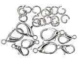 Paperclip Unfinished Chain Kit with Findings in 4 Sizes in Silver Tone