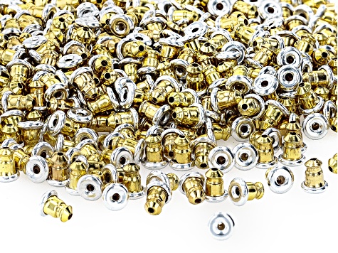 Bullet Earring Backs appx 5.5x4.5mm in Gold Tone and Silver Tone 1,000 Pieces Total