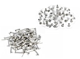 Stainless Steel Earring Findings & Jump Ring in 3 Sizes & Round Disc Earring Back 120 Pieces Total