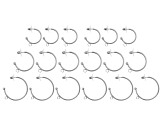 Stainless Steel Hoop Shape Earring Findings in 3 Sizes & Disc Earring Backs appx 48 Pieces Total