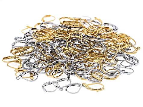 Leaverback Ear Wire appx 13x10mm in Silver Tone and Gold tone appx 200 Pieces Total