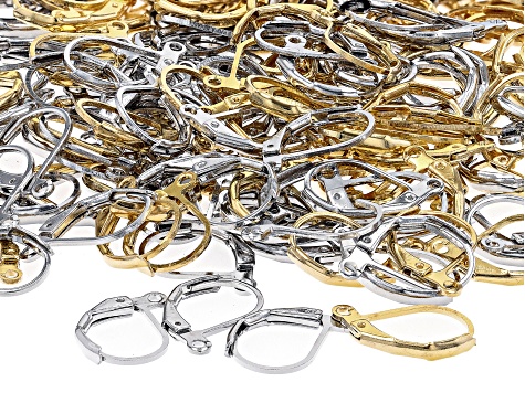 Leaverback Ear Wire appx 13x10mm in Silver Tone and Gold tone appx 200 Pieces Total