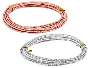 Aluminum Round appx 2mm Diamond Cut Wire in 2 Colors appx 5M in length each