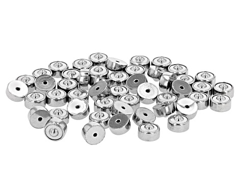 Stainless Steel Cylindrical Earring Back with Silicone Inside appx 50 Pieces Total appx 5mm