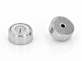 Stainless Steel Cylindrical Earring Back with Silicone Inside appx 50 Pieces Total appx 5mm