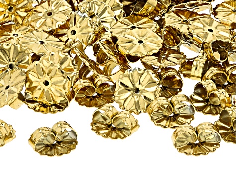 18k Gold Plated Stainless Steel Flower X-Large Earring Backs Set