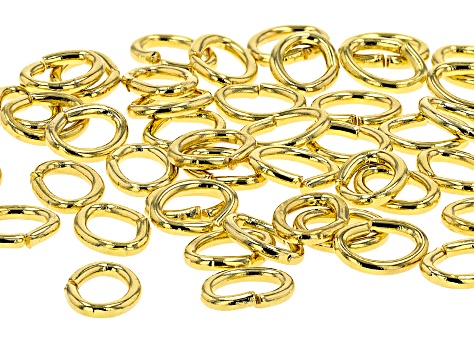 Bright Gold Heavy Duty Large Oval Jump Rings | TierraCast 17 Gauge